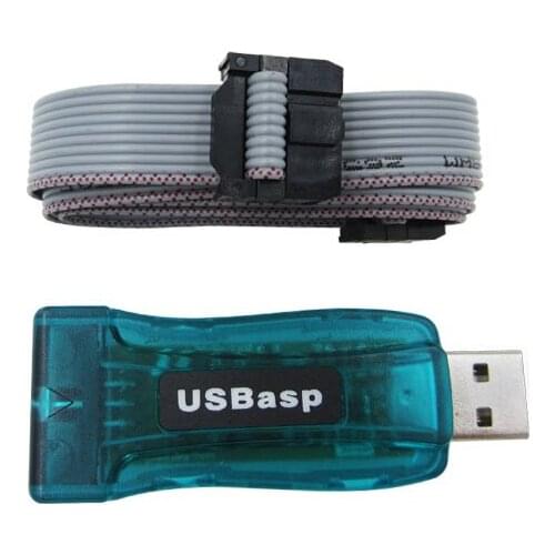 1Lot=2PCS=1PCS USBasp USB ISP 5V AVR Programmer USB ATMEGA8 ATMEGA128 with shell +1PCS 10PIN Wire Support Win7 64Bit