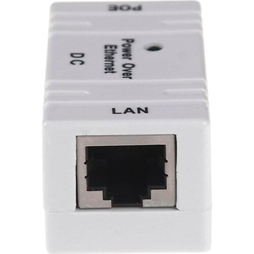 1pc Passive PoE injector splitter over ethernet adapter for IP camera lannetwork White
