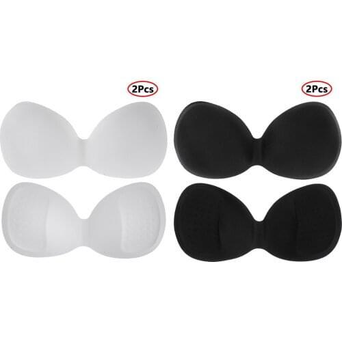 2Pcs Womens Sponge Bra Pads Push Up Breast Removeable Bra Padding Inserts Cups for Swimsuit Bikini Padding Invisible Padded