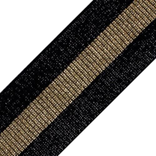 20yard Gold Black Elastic Stretch Embellished Belts Lace Fabric Ribbon Trim Tape Headband Waist Garment Sewing Trimmings T2541