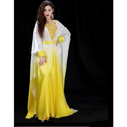 2020 New Belly Dance Performance Costume Khaleegy Khaleegy Waist-shaped Hair Throwing Robe Competition Costume