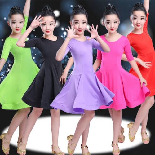 2020 Girls Latin Dance CostumesModern Competition Kids Latin Dancing Dresses Childen Vestidos Tango Salsa Stage Cha Cha Ballroom