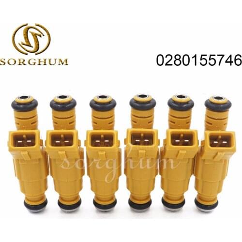 6PCS 87-98 FOR JEEP 4.0L TYPE III for Volvo 2.9L V90 960 S90 VORTEC CHEVY 2500 3500 0280155746 9454555 1275194 Fuel Injector
