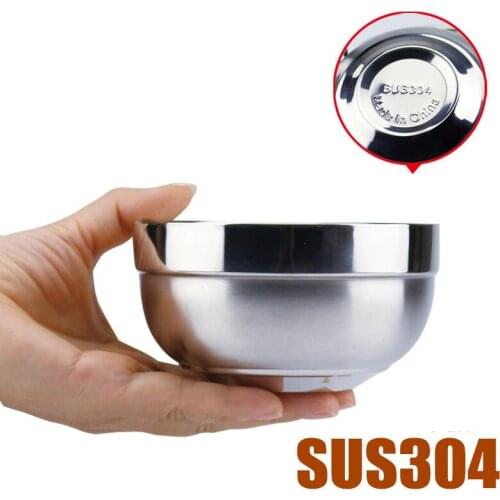 Free shipping high quality 5pcs/lot(set) 304 stainless steel double wall hot safe bowl