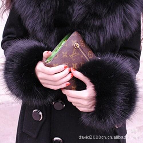 Oversized Faux Fox Fur Sleeves Fur Cuffs Fur Bracelet Gloves Fur Wrist Wristband Wrist Sleeve Gloves Fingerless Gloves
