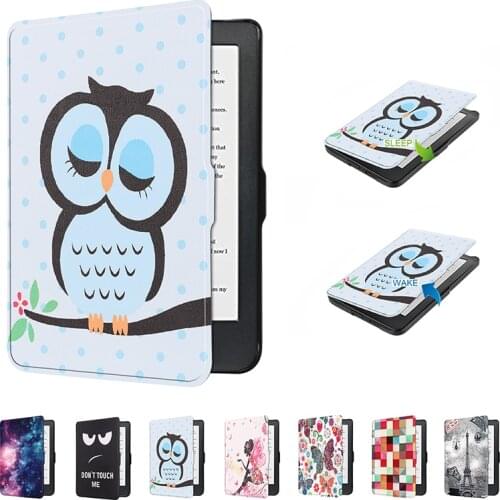 Cute Printing Case For Kobo Clara HD 2018 Owl Eye Tower Butterfly Smart Cover For Kobo ClaraHD 6.0 inch E-Book Protective Shell