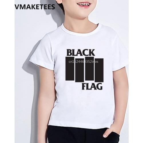 Kids Summer Short Sleeve Girls & Boys T shirt Children Black Flag Print T-shirt Rock Band Henry Rollins Cool Baby Clothes,HKP670