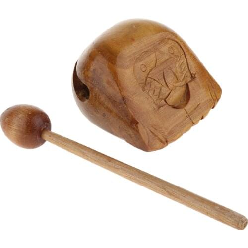 Children Music Rhythm Developing Toy Wooden Fish Clapper Hand Percussion