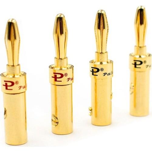 HiFi Audio Adapter Pailiccs Banana Plug Copper Gold Plated 4mm Speaker Cable Connector - ( 10 Pcs )