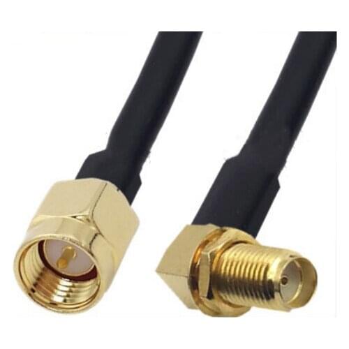 RG58 Cable SMA Male to SMA Female Right Angle Coaxial Connector WiFi Antenna Extension Pigtail jumper cable