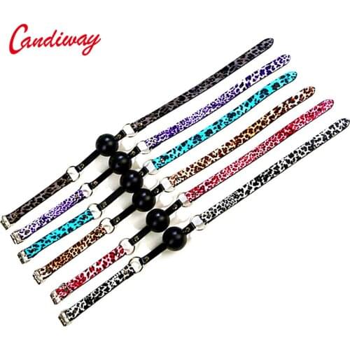 Leopard BDSM Mouth Gag Bondage Boutique Breathable Ball Gag Oral Fixation Stuffed Adult Games Flirting Sex Toys for women men