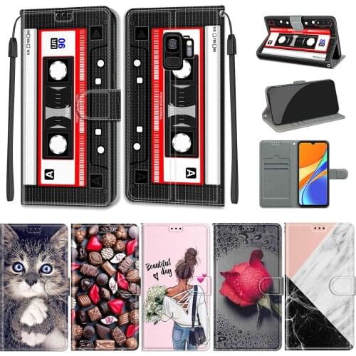 Flip Leather Case For Samsung Galaxy S9 Plus Case Wallet Card Holder Stand Book For Samsung Galaxy S9 Plus Retro Tapes Pattern