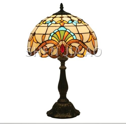 1PC European Retro Creative Table Lamp Baroque Shell Table Lamp Bedside Restaurant Bar Lighting Retro Bedside Night Light