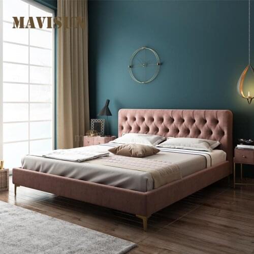 Creative Bedroom Technology Cloth Princess Bed For Girl Light Luxury Modern Simple 2021 New Fabric Bed Indoor Home Furniture