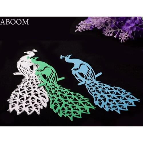 ABOOM Hot Peacock Design Metal Cutting Dies For Scrapbooking Stencils DIY Photo Album Cards Decoration Embossing Folder Die Cuts