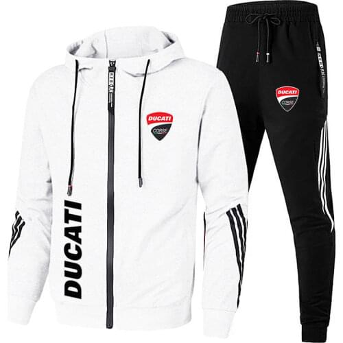 Motorcycle Sportswear Mens Casual Clothes + Pants Mens Motorcycle Zipper Super Dalian Hat Sweater Outdoor Jogging Sports Suit