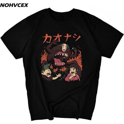 Mens T-Shirt Cotton Short Sleeve Hayao Miyazaki Manga Japan Ghibli Totoro Spirited Away