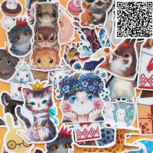 New Trendy Lovely home pet Stickers Toy for DIY Exercise Book Diary 40 Sheets A Pack Toys For Children Colorful Toy Sticker