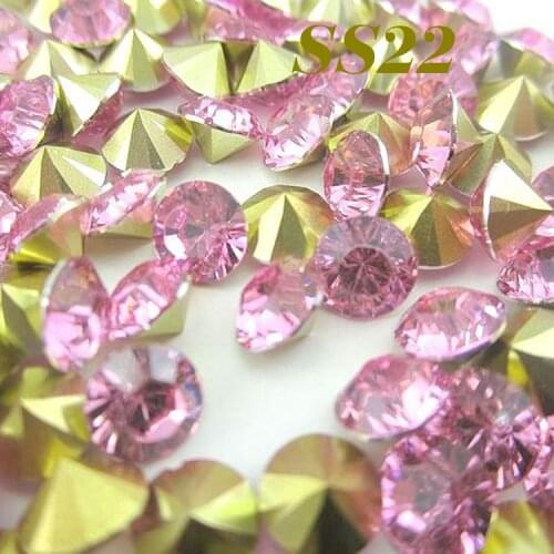 New arrival Light Pink Color SS22 4.9-5.0mm 2880pcs/lot Resin Pointback Stones for DIY