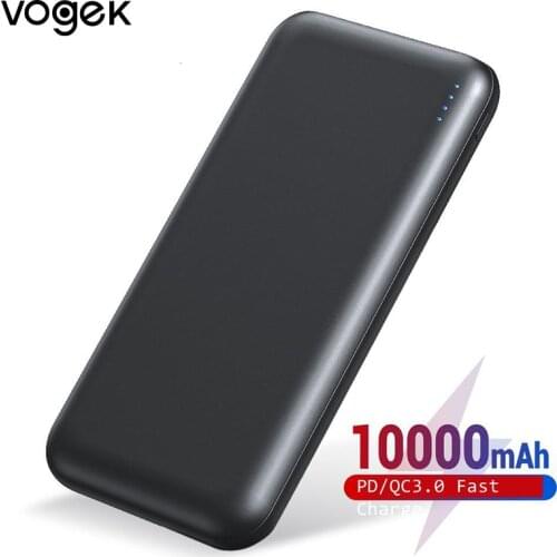 Vogek 10000mAh Power Bank PD Fast Charge QC 3.0 Powerbank Portable Charger Multiple USB Ports External Battery For Xiaomi