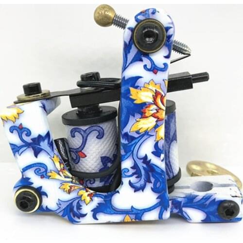 Professional Tattoo Machine Blue and White Porcelain Casting Tattoo Tools Lining Coloring Body Art Supplies Tattoo Accessories