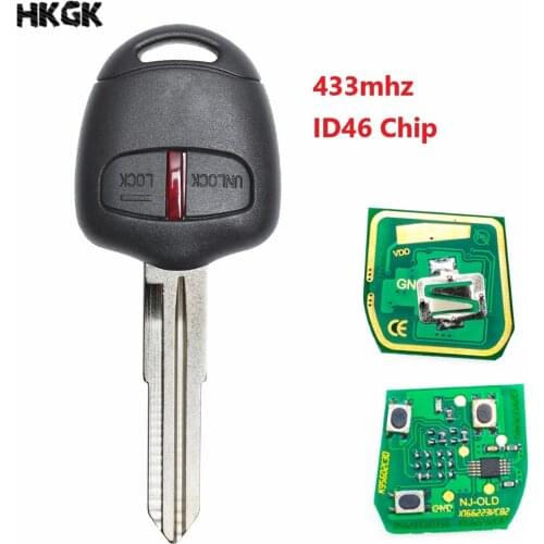 Remote Key Fob 2 Button For Mitsubishi 433Mhz Transponder Chip ID46 For Mitsubishi L200 Shogun Pajero Triton Key Fob MIT11
