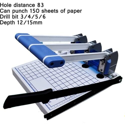 QY-15 Three-Hole Punching Machine Grid Positioning Manual Punching Machine With Paper Cutter Punching And Cutting Dual Purpose