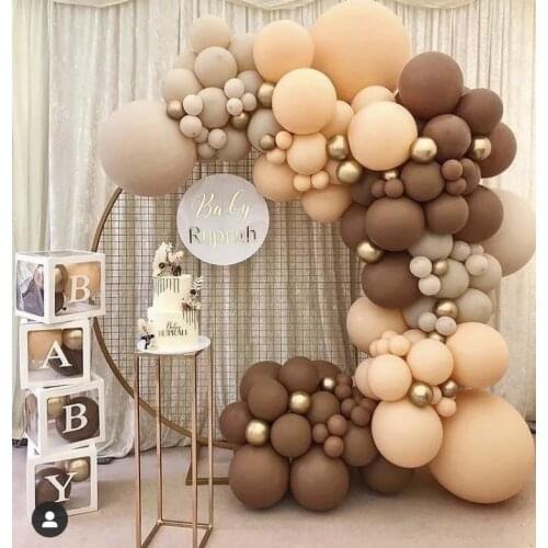 Retro Olive Green Coffee Apricot Latex Balloons Baby Shower Birthday Party Wedding Decoration Balloons Inflatable Globos Supply