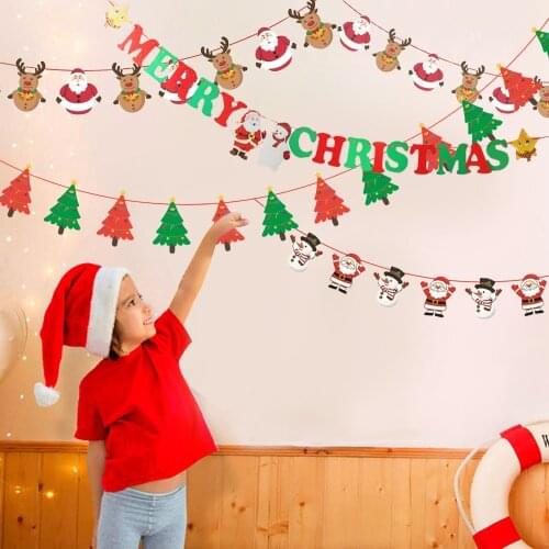 Christmas Banner Garland Merry Christmas Decor for Home 2021 Christmas Ornaments Xmas Decor New Year 2022
