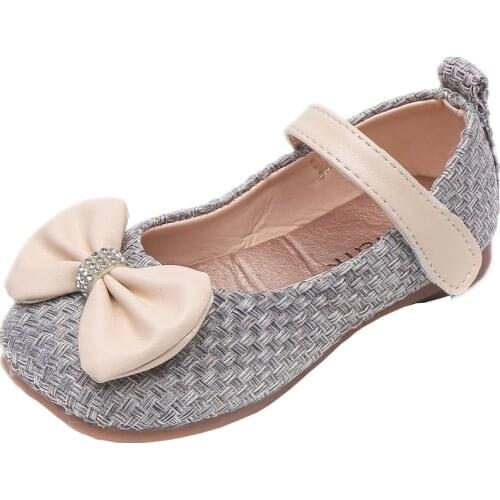 Girls Princess Shoes 2021 New Soft Fashion Childrens Flats Leather Shoes Butterfly-knot Sweet Cute for Party Wedding Chic Hot