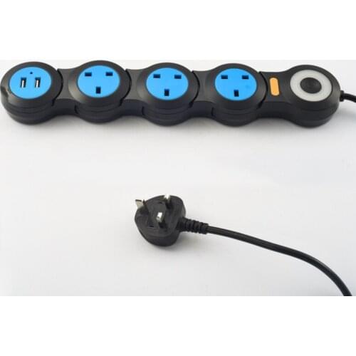 USB Power Strip 4 Electric Outlets UK/EU/US/AU Plugs Surge Protection Socket 1.8m Extension Cable Space Saving Practical