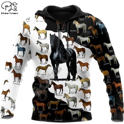 PLstar Cosmos Animal Horse Tattoo Streetwear Long Sleeves Tracksuit NewFashion 3Dprint Autumn Casual Pullover Zipper/Hoodies A23