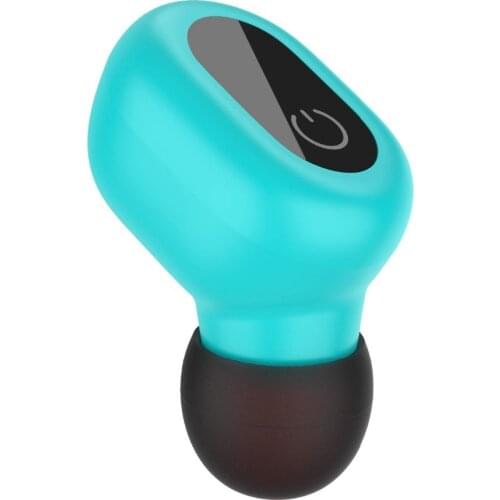 Waterproof Bluetooth Earbud Smallest Wireless Car Headset with Microphone for iPhone and Android Smart Phone-Teal