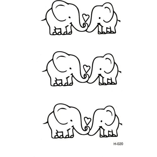 50pcs In love Of elephants Waterproof Temporay tattoo sticker personalized Tatoo sleeves harajuku fake tattoo