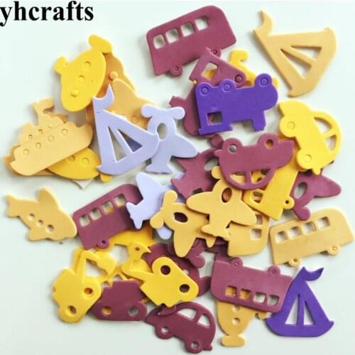 1bag/LOT,Bus boat airplane foam stickers Early learning educational craft diy toys Creative activity items Kindergarten items