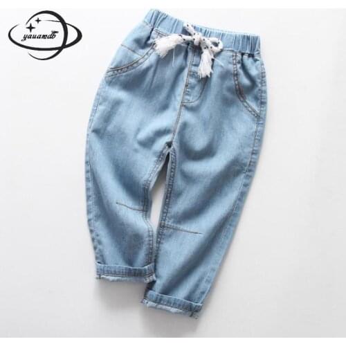 Yauamdb Kids Long Pants Spring Autumn 3-13y Boys Girls Harem Trousers Mosquito Solid Pocket Fashion Childrens Clothes Ly2