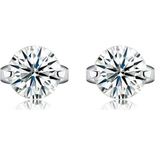 ZEMIOR S925 Sterling Silver Women Earrings Cute 5A Cubic Zirconia CZ Stud Earring Shining Clearly Fine Jewelry Wholesale