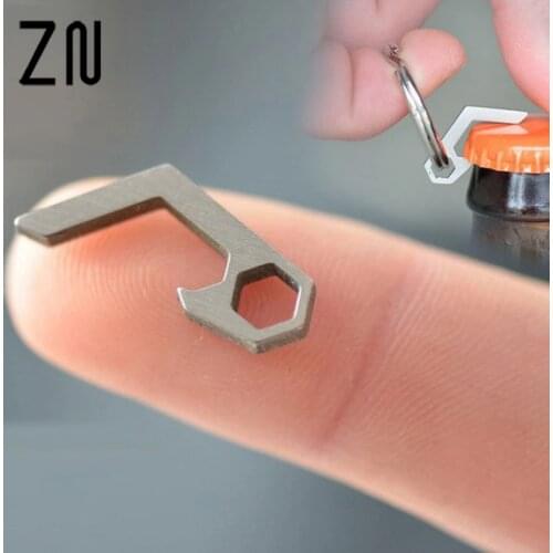 ZN EDC Gear Mini Lightweight Bottle Beer Opener Keyring Pocket Tool Utility Gadget Outdoor Camp Hike