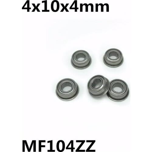10Pcs MF104ZZ 4x10x4 mm Flange Bearings Deep Groove Ball Bearing High Quality MF104