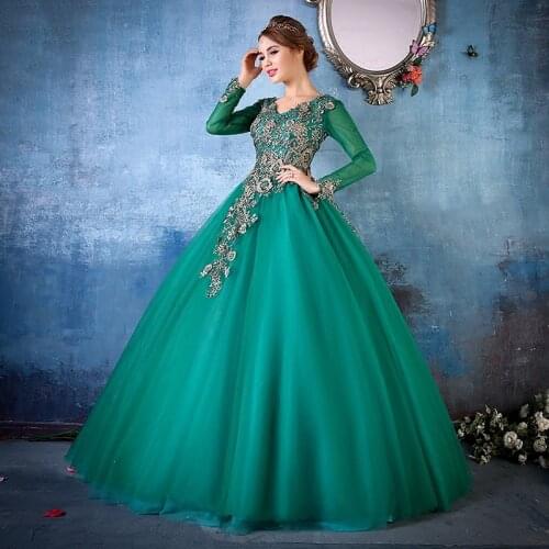 100% real green embroidery beading vine ball gown medieval dress Renaissance Gown queen cosplay Victorian /Marie Belle Ball