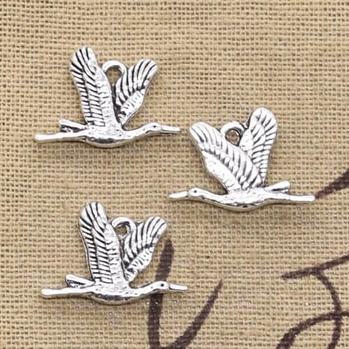 12pcs Charms Wild Goose Bird 20x14mm Antique Making Pendant fit,Vintage Tibetan Silver color,DIY Handmade Jewelry