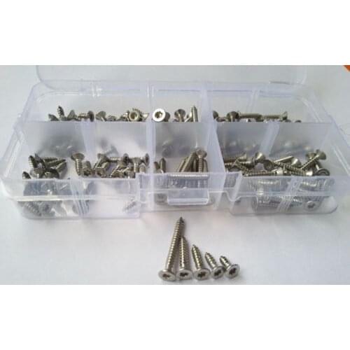 150pcs Stainless Steel M3 Torx T&TX Flat Head Self-tapping Screw Bolts Assorment