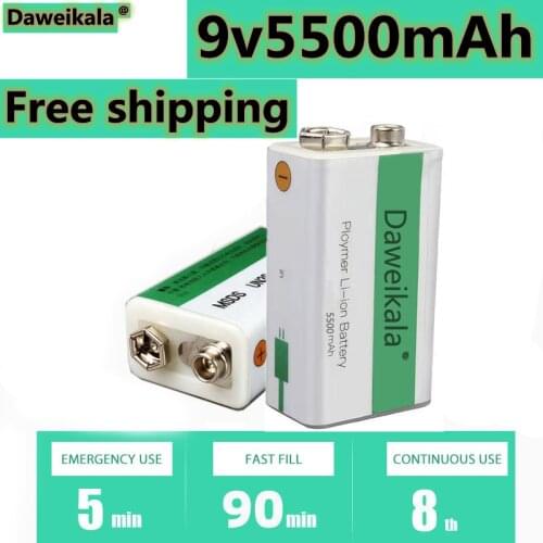 2021 new USB cycle charging battery 9V 5500mAH is suitable for camera and other series of electronic products+USB charging cable