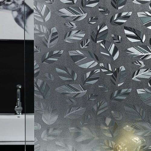 3D Leaf pattern pattern window frosted glass sticker opaque toilet anti-lighting bathroom film anti-peep shading window paper