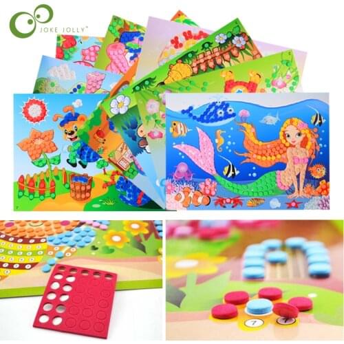 3D DIY Foam Crystal Stickers Art EVA Children Puzzle Cartoon Creative Educational Craft Toys For Kid Chtistmas Gift GYH