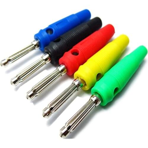 5Pcs 4mm Male 32A High Current Screw Solderless Stackable Banana Plug Connector