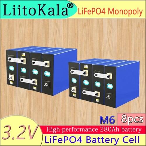 8pcs Class A 3.2v 280ah Lifepo4 rechargeable lithium phosphate safety protection solar battery 12v 24v 280ah Lifepo4 battery