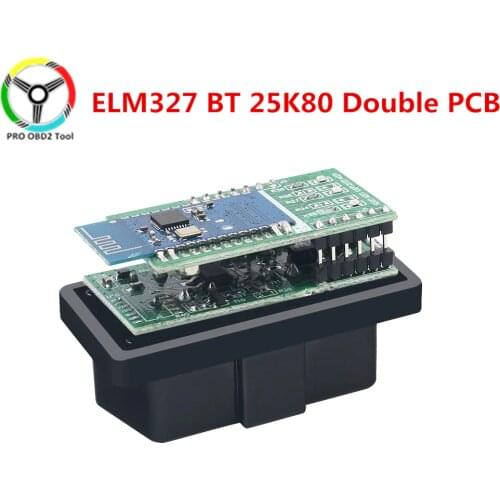 Double PCB ELM327 V1.5 PIC18F25K80 Chip ELM 327 Bluetooth-Compatible Car OBDII Diagnostic Tool Works On Android/Windows/PC