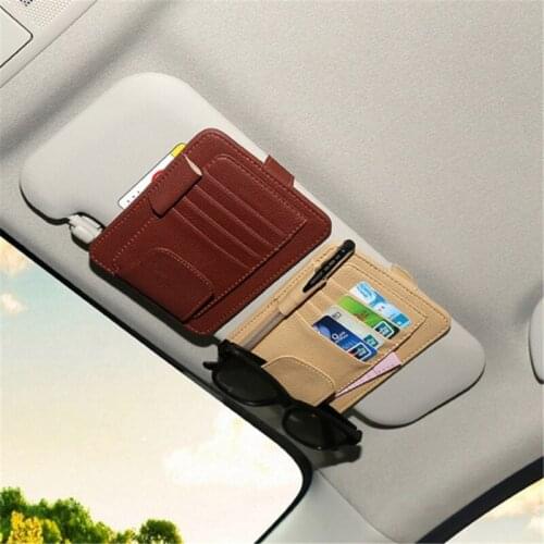 Car Auto Sun Visor Glasses Sunglasses Clip Card Ticket Holder Pen Case Box Universal Accessories