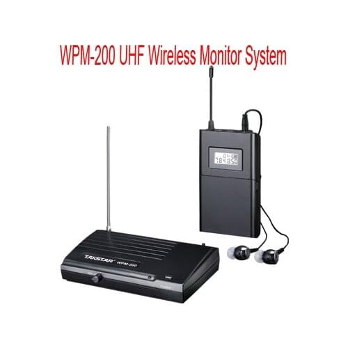 NEW Takstar WPM-200 UHF Wireless Monitor System Stereo In-Ear Wireless earphones & ear Transmitter&Receiver Set 780-789MHZ